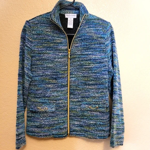 Drapers & Damon's Women Metallic Tweed Jacket Size PXS - Picture 3 of 6